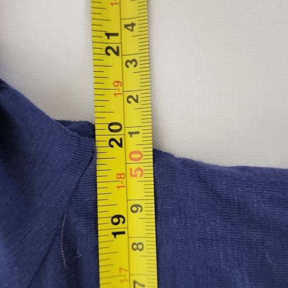 HARMONY & HAVOC Blue Dress Peekaboo Shoulders Fringe Arms Size Large - Picture 7 of 10